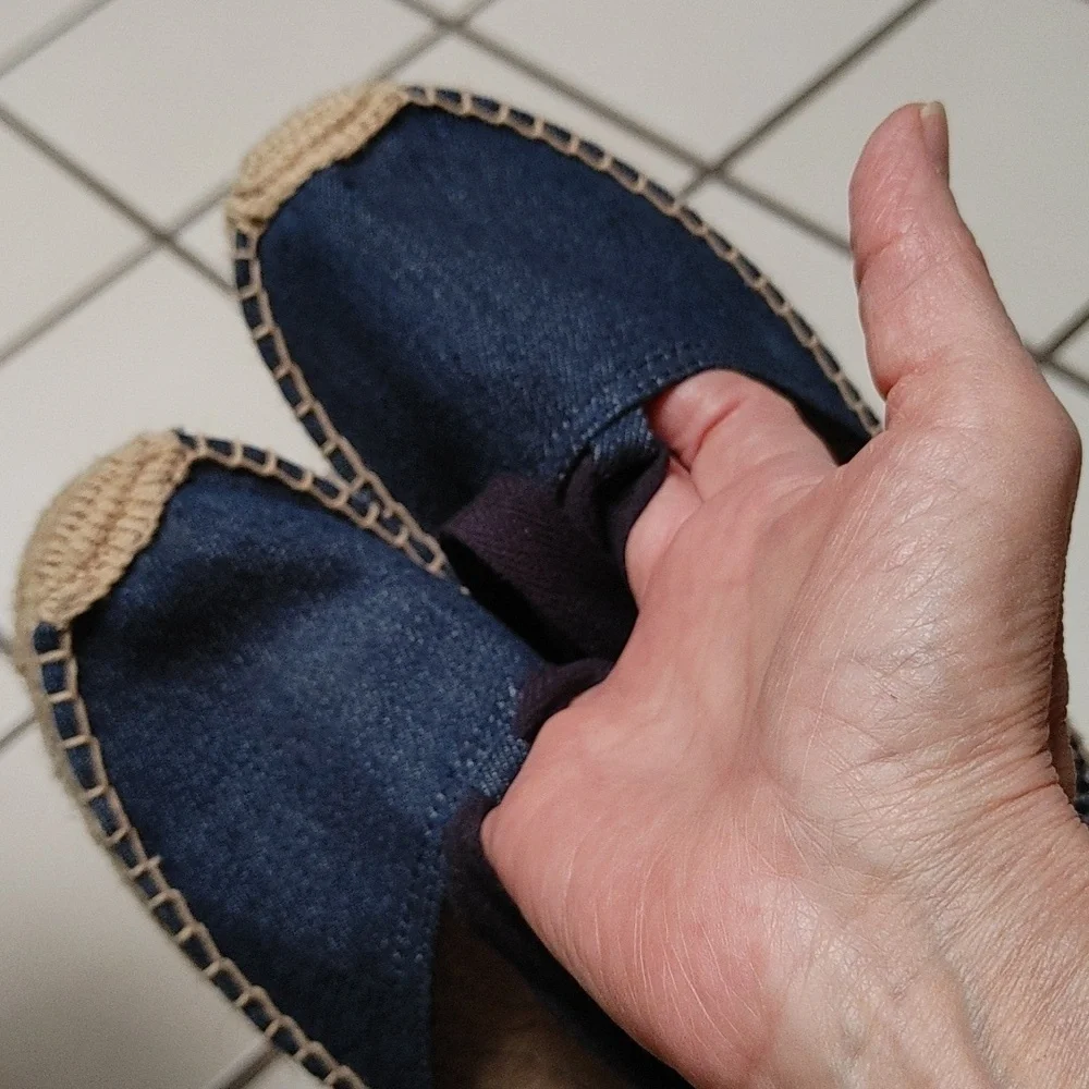 Soludos Denim Lace-Up Flat Espadrille Size 7